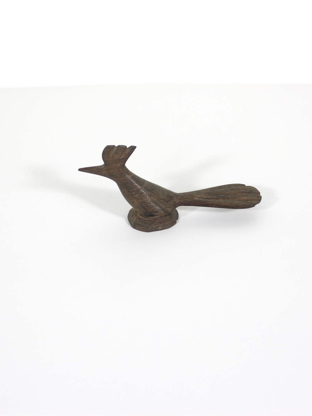 Mid Century Modern Wood Road Runner, Vintage Carved Exotic Wooden Bird